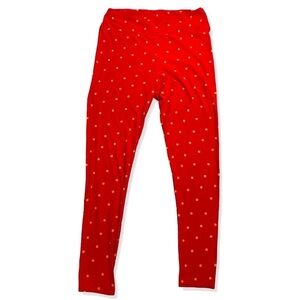 ⭐️LULAROE Soft Red and Orange Polka Dot Leggings